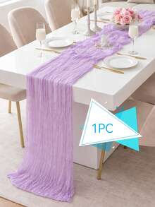 Lilac Purple Lavender Cheesecloth Table Runner Boho Rustic Gauze Cheese Cloth Runner ,For Weddings,Wedding Decor,Room Decor,Home Decor,Kitchen Deccor,Party Decor,Can Be Used As Chair Back Ties, Festivals, Engagement And Other Occasions - Purple - View 16