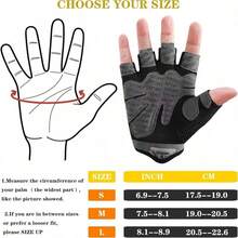 1 Pair Unisex Full Palm Protection Breathable Mesh Adjustable Hook & Loop Gloves Suitable For Fitness, Cycling, Fishing - Multicolor - View 2