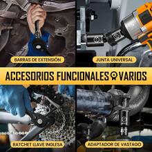 72 Pzas Juego De Dados De Impacto De 1/2 PuLG Con Matraca - negro - Ver 7