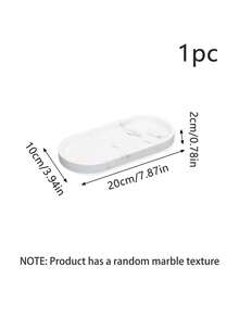 Clear Acrylic Cotton Pad & Swab Holder Set With Silicone Marble Tray, Bathroom Vanity Organizer, Makeup Storage Container With Lid - Multicolor - View 8