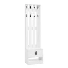Hall Tree White Made Of Wood For Entryway And Hallway - 白色 - 查看 6