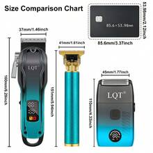 LQT Multi-Functional Household Trimming Tools(3pcs/2pcs/1pc), Cordless Hair Clipper, Beard Trimmer, Men's Shaving Razor Kit, USB-C Charging, Suitable For Personal Travel, Home Use And For Novice Barbers, An Ideal Gift For Men, Father's Day Gift - View 4