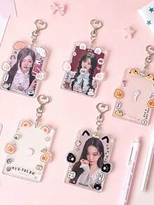 1 PC Cute Animal Card Set, 3-Inch Protective Set, Star Chaser Small Card Display Set, Student ID Set, Pendant, Back To School - Multicolor - View 2