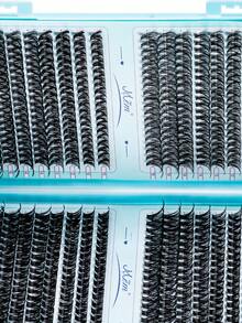 640/528pcs D Curl Large Capacity Portable Eyelash Book, Soft Natural Fluffy Dense Single Cluster False Eyelashes, Lightweight Long-Lasting Segmented DIY Eyelash Extensions, Suitable For Beginners, Daily And Home Makeup - D - 查看 9