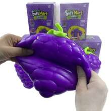 1pc Slow Rebound Grape Squeeze Toy, Soft And Squishy Desktop Collectible Decor, Stress Relief And Anxiety Soothing, Funny Prank Prop, Novel Creative Gift, Sensory Stress Relief Tool For Adults And Students, Home Office Portable Decompression Ornament, Fun Viral Venting Toy - Multicolor - View 4