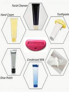 1pc Manual Plastic Toothpaste Squeezer, Vertical Bathroom Dispenser, Suitable For Toothpaste, Facial Cleanser, Hand Cream, No Electricity Needed, Home Bathroom Decor, Autumn Decoration, Back To School Season - Multicolor - View 2