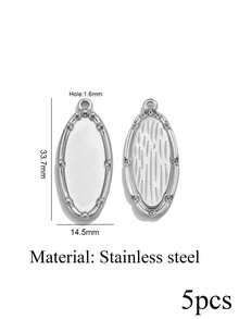 5pcs 18K Gold Plated Stainless Steel Irregular Blank Bezel Findings Oval Round Pendant Charm BraceletTrays For Handmade DIY Jewelry Craft - Pendant - View 14
