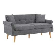 Grey 2 Seat Sofa - Modern Velvet Chenille Fabric Couch - Grey 2 Seat - View 11