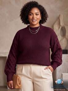Plus Size Sweaters - Rust - View 7