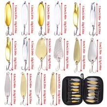 HENGJIA Conjunto de 16 Peças de Iscas de Colher de Pesca com Caixa de Armazenamento, Iscas Rotativas de Metal 10g-16,6g, Iscas Artificiais Duras para Água Doce e Salgada - Multicolorido - Visão 3