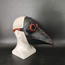 1 buah Topeng Paruh Burung Halloween Hitam, Topeng Paruh Burung Dokter Wabah Steampunk Populer - beraneka warna - View 9