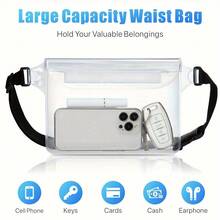 1件防水腰包，戶外防水包，EVA防水游泳腰包，防水手機收納包，輕量防水拉鍊包 - 適用於徒步、旅行、海灘、戶外活動、划船、皮划艇、游泳、露營、野餐等 - 海灘腰包，適合戶外水上運動、海灘派對、情人節、母親節、國慶節、感恩節 - 彩色 - 查看 6