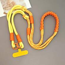 1pc Long Dopamine Color Block Woven Lanyard, Detachable Halter Phone Lanyard, Crossbody Or Wrist Strap, Handmade Cute Phone Case Lanyard For Outdoor Travel, Anti-Lost - Multicolor - View 23