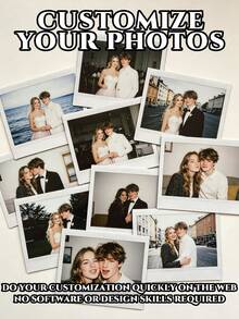 Personalized Photo Print In Vintage Border Style,Upload Your Own Pictures, Pick From Multiple Frame Colors,Unique Gift For Boyfriend/Girlfriend/Husband/Wife On Anniversary, Valentine, Christmas,Ready-To-Hang Wall Decor - Multicolor - View 2