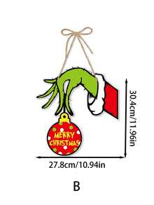 The Grinch 1件吊飾裝飾道具，適用於居家裝飾、門把掛飾、聖誕氛圍道具 - 彩色 - 查看 9