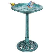 Bird Bath For Outside, Polyresin Pedestal Bird Baths For Outdoor, Garden, Weather-Resistant Birdbaths With 20" Bowl - Bronze - View 7