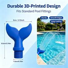1/2pcs Extra-Large Universal Mermaid Pool Showerhead | 3/4 Inch Male Screw Connection, Easy To Install, Adjustable Cooling And Aeration Sprayer | Small Accessory For Pools And Fountain Landscaping - Multiple Styles - View 2