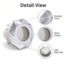Wash Basin Overflow Insert Drain Cover Perforated ABS Body Snap In Clips Sink Overflow Hole Replacement Trim - Multicolor - View 5
