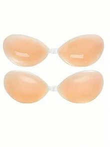 2 Pairs Apricot Small Breast Push-Up Pads, New Silicone Invisible Push-Up Nipple Covers - Apricot - View 8