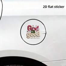 馬卡龍色仿縫線 Faith 車身貼紙，花卉雛菊「God Is Good」乙烯基貼花，適用於汽車油箱蓋、車門、後窗，耐候戶外車輛裝飾 - 貼紙 - 查看 4