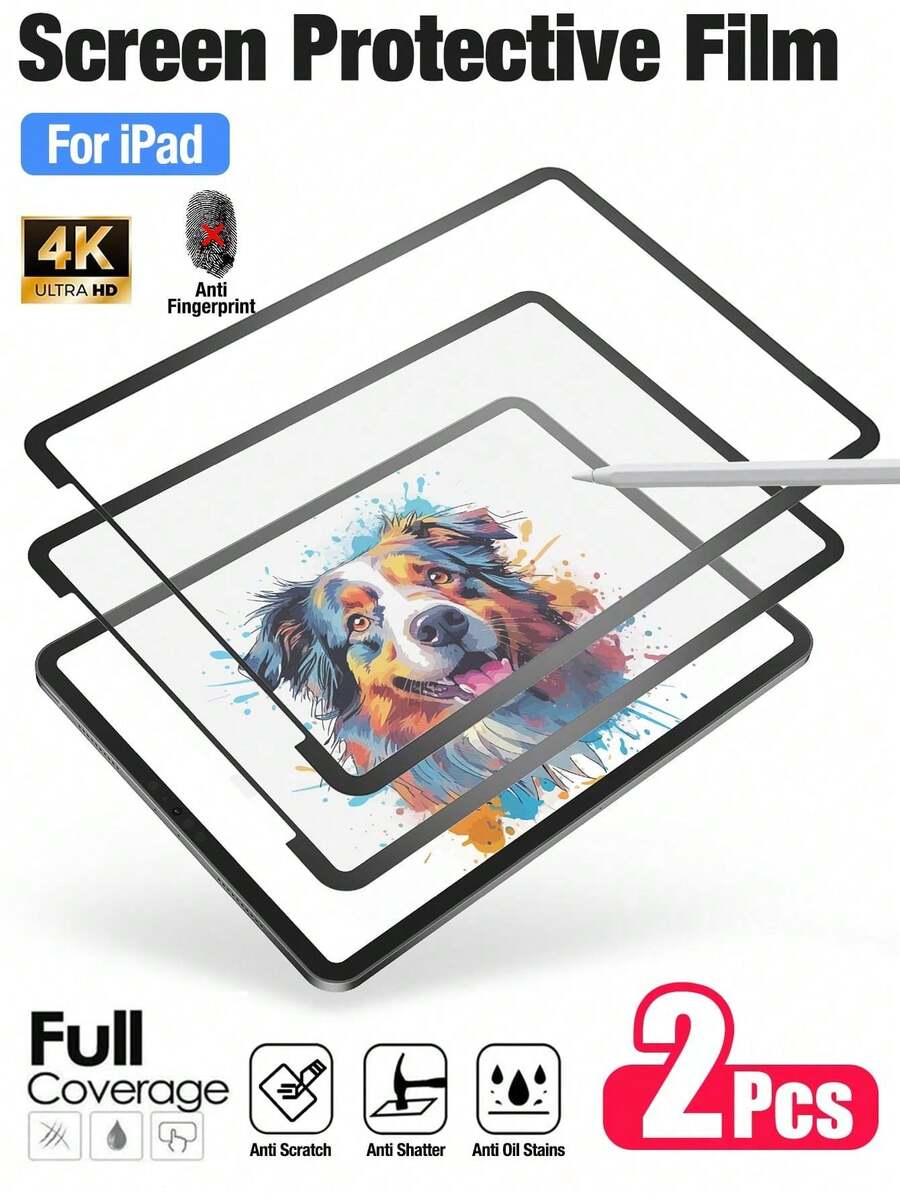 Yezodawee 2pcs Ceramic HD Screen Protector, Privacy Protection, Curved Edge, Anti-Scratch Anti-Drop, Full Screen Coverage, Strong Anti-Fingerprint, Touch Sensitive, Non-Glass Material, Compatible With Ipad 11th Gen (2025 A16), 10th Gen (10.9 Inch), Air 13/11 Inch (M4/M3/M2, 2025/2024), Pro 12.9 Inch/ Mini (2024). Essential Screen Protection. - Transparent B - View 1