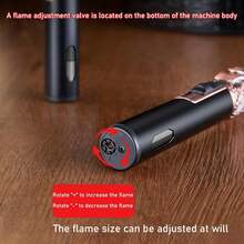 1PC Refillable Butane Torch Lighter Adjustable Windproof Jet Flame Transparent Gas Window Long Mini Torch Lighter For Men Gift Candles Kitchen Outdoor BBQ Use (Gas Not Included) - View 6