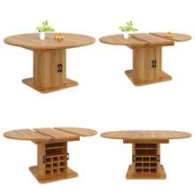 Extendable Dining Table With Storage, Multifunctional Table With Removable Shelves, Space-Saving Kitchen Table For Small Rooms And Dining Areas, MDF Top, Dark Brown - 深棕色 - 查看 8