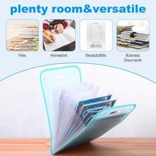 Accordion-Style Document Organizer - A4 Size Folder, 13 Expandable Document Pockets, A4 Expandable Vertical Document Organizer, Large Capacity Portable Receipt/Document Organizer, Suitable For Office, Study, Document Storage And Paper Storage - Multicolor - View 3