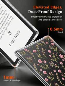 Colorful Floral Element Fashion Kindle Protective Case, Ins Style Line Flower & Leaf Pattern, Anti-Slip Protective Cover, Compatible With Kindle 11th Gen 2024/Kindle Paperwhite 12th Gen 2024/Kindle Colorsoft Signature Edition, Clara Colour/Bw/2E, Waterproof, Shockproof, Anti-Fall, Anti-Scratch, Spring Gift, Birthday Gift - Multicolor - View 7