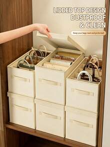 1pc Bag Organizer Divider Box, Underbed Storage Box, Bag Storage Gadget, Vertical Compartment Design No Scratching, Foldable Storage, Space-Saving, Easy To Carry, Suitable For Students, Bedroom, Dorm, Wardrobe Organization, Keep Closet Tidy, Clothing Storage, Dorm Storage Gadget, Storage, Back To School Season, Halloween - Multicolor - View 1