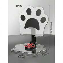 1pc Black Cat Paw Transparent Acrylic 360° Rotating Foldable Tablet Stand, Suitable For Phone, - Multicolor - View 1