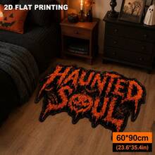 1pc Halloween Horror Spirit Decorative Rug, Home Decor, Area Rug, Casual Blanket, Bedside Rug, Bedroom Rug, Washable Rug - Multicolor - View 5
