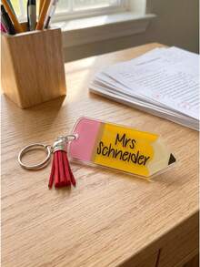 Customized Acrylic Pencil Keychains, Suitable For Backpack Charms, Teacher's Day Gifts, Back-To-School Birthday Gifts, Available In Packs Of 1/3/5/10. - Multicolor - View 11