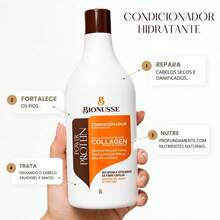 Shampoo e Condicionador Collagen Argan 1Litro -  Máscara Hidratação Intensiva Power Protein 500g - Shampoo + Condicionador - Visão 8