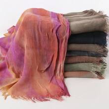 1pc Women's Casual Modal Viscose Rainbow Headscarf, Fashion Bohemian Style Party Scarf With Tassels, Suitable For Gatherings And Celebrations - Multicolor - View 10