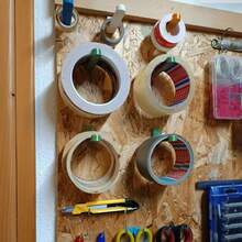5pcs Wall-Mounted Tool Rack For Tape Rustproof Tape Dispenser Corrosion Resistant Storage Rack Reliable Hanging Multi-Purpose Hooks For Kitchen Bathroom Balcony Garage And Office, Space-Saving And Clutter-Free - Multicolor - View 5