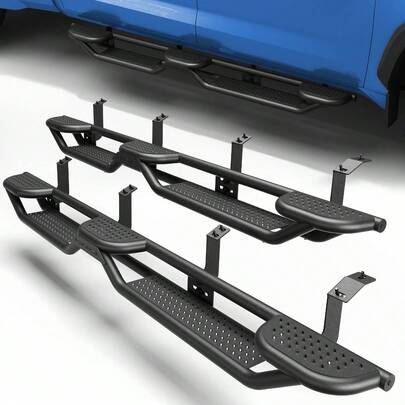 LONGSUN Brand New Side Steps And Running Bars Made Of Carbon Steel, Compatible With 2022-2026  Tundra Four-Door Extended Version