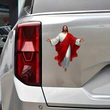 Sacred Jesus Figure Car Sticker, Faith Themed Christian Vinyl Decal For Car Side Door Rear Trunk, Spiritual Gift For Believers - Jesus Sticker - View 4