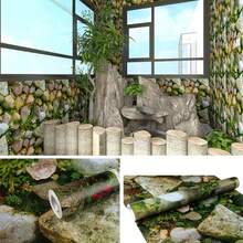 1 Roll Floral Stone Pattern Self-Adhesive Wallpaper, Home Decor Cabinet Table Chair Room Background Countertop Self-Adhesive Wallpaper Wall Sticker - Flowers - View 5