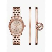 Michael Kors MK3744 Brushed Champagne Dial Crystal Markers Bezel Rose Gold Steel Women Quartz Watch - one-size - View 4
