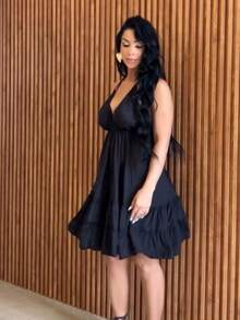 Short Dress Costs Nude - Black - View 2