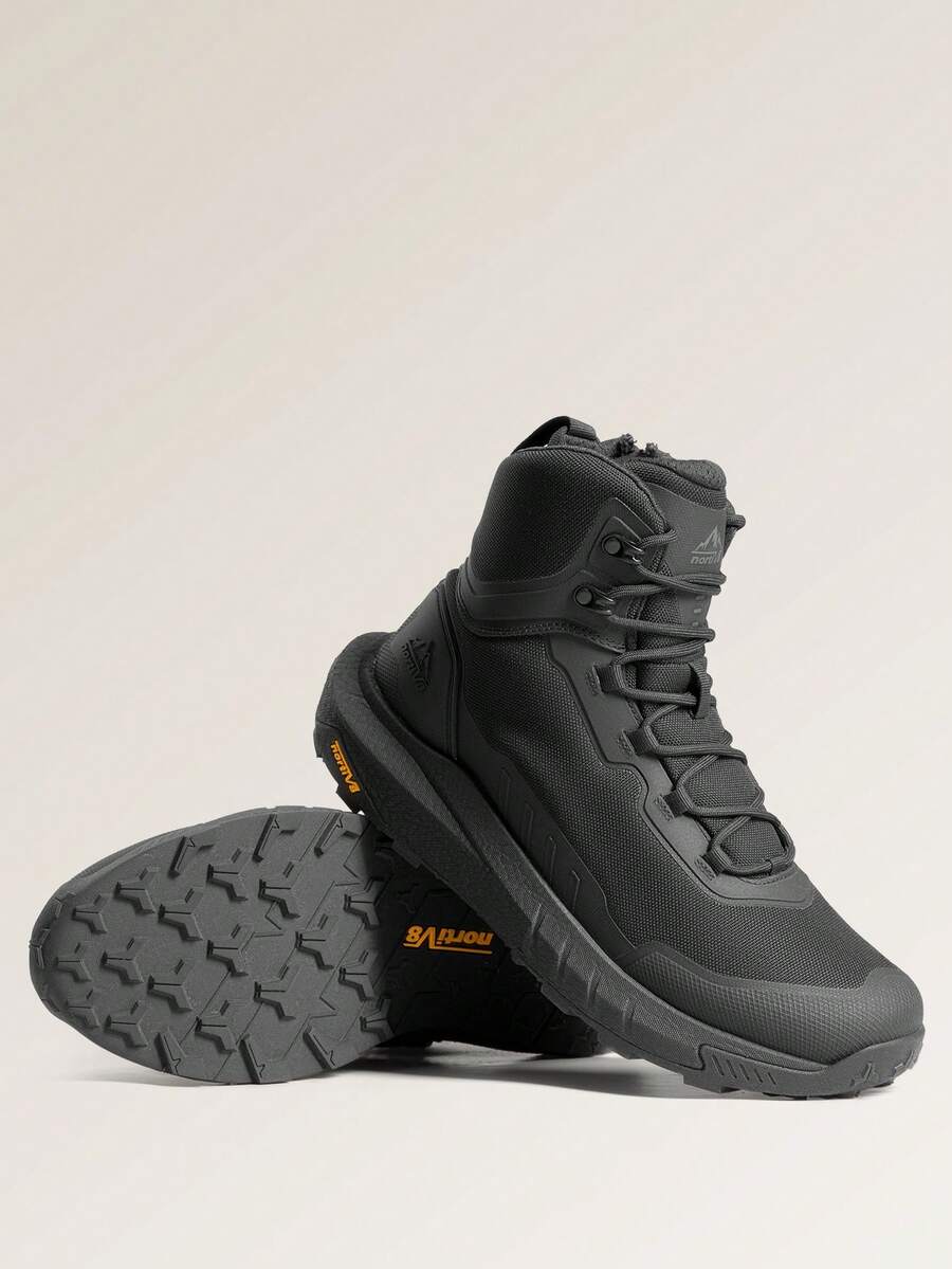 Men's Tactical Hiking Boots Lightweight, Cushioned Sole For All-Day Comfort, Side Zipper For Easy On/Off, Motorcycle Combat-Style, Military-Inspired - 黑色 - 查看 1