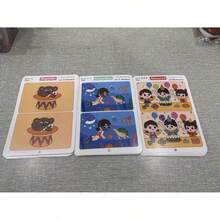 3級可擦拭找不同遊戲卡片，觀察力專注力訓練，兒童教育活動套裝，可重複使用漸進難度，卡通場景風格，多色雙面印刷，居家旅行教室遊戲，生日返校兒童禮物 - 新 - View 14