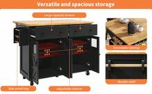 High Quality Kitchen Island, Serving Cart With Storage Space, Mobile Buffet - Black - View 4