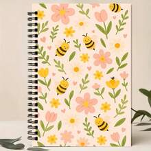 A5 Notebook With Cute Bee And Flower Pattern, Fresh Illustration Style, Student Classroom Notebook, Stationery, Creative Diary, Journal - One Book (50 Pages, 100 Pages) - View 10