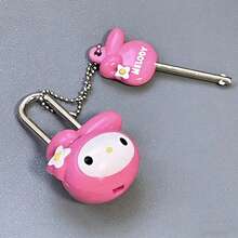 SANRIO 1pc Kitty Cartoon Small Padlock For Luggage, Dorm Cabinet, Diary, Backpack, Cute Doll Creative Girl Style Drawer Lock - One Size - View 9