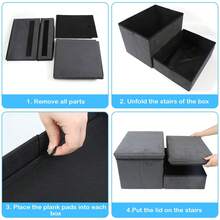 Foldable Dog Stairs For Small Medium Dogs With Storage And Adjustable Steps Pet Storage Stepper For High Beds Sofa Holding Up To 50 Lbs Pet Dog Cat (2 Step) - Grey - View 5