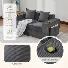 Modern Sofa Bed Frame Beige 2 Seat - 深灰色雙座 - 查看 2