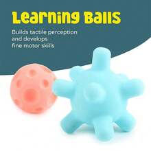 6pcs Baby Sensory Balls Soft Textured Tactile Massage Grip Balls Squeaky Teething Toys Suitable For Newborns Infants Montessori Early Learning Development Bath Play Gift Random Colors - Multicolor - View 11