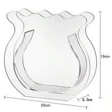 1pc Vase Fish Tank, Home Hydroponic Aquarium, Living Room Transparent Goldfish Tank, Small Landscape Desktop, Nordic INS Asymmetrical Wavy Edge Transparent, Creative Dual-Use High-Transparency Glass Goldfish Betta Fish Small Landscape Tank, Office Home Desktop Decor, Home Floral Arrangement Hydroponic Decoration - Clear - View 5